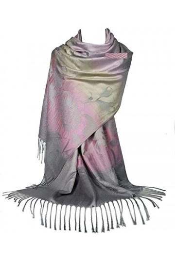 GFM Écharpe, châle enveloppant de style pashmina motif mosaïque florale FRL1 , taille unique