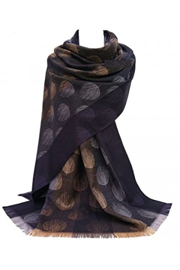 GFM Écharpe style pashmina – Motif floral, peau de serpent, léopard, corde FRL5 , .2017-kl - Noir, L