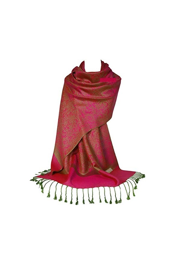 GFM P093 Écharpe style pashmina motif cachemire floral, P093-crtnlkl-bleu royal, L