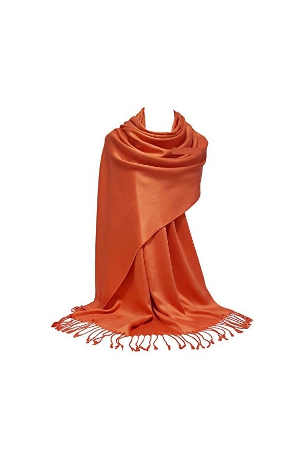 GFM Écharpe style pashmina à surface lisse et brillante L9 , L9-HLTL-Bleu sarcelle clair, L