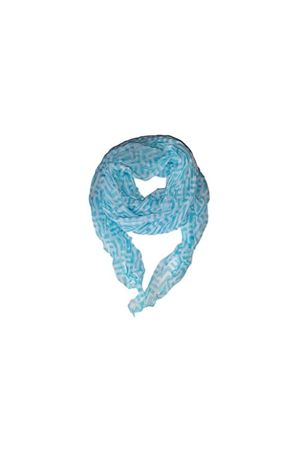 Saturnali Écharpe/pashmina Élégante femme légère printemps/été, Blanc avec anneaux noirs, Taille unique