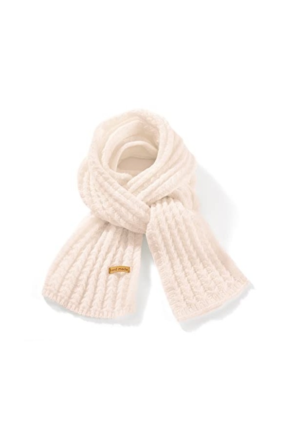 ORANZT Écharpe en Tricot Tricoté Chauds Épaisses Élégant Couleur Solide Pashmina Écharpe - Rose clair