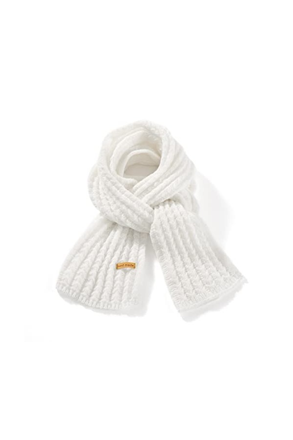 ORANZT Écharpe en Tricot Tricoté Chauds Épaisses Élégant Couleur Solide Pashmina Écharpe - Rose clair