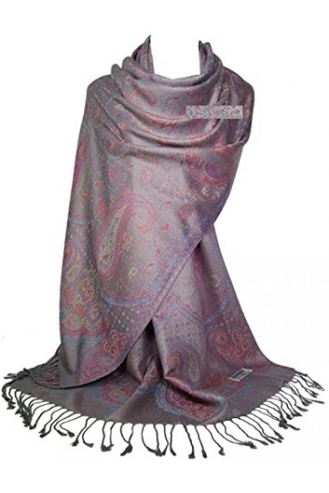 GFM® MSC-B Écharpe style pashmina à motif floral cachemire mosaïque, Msc3-c02 