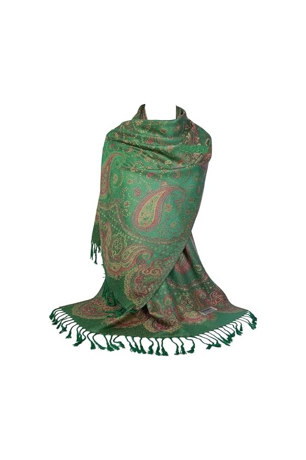 GFM® MSC-B Écharpe style pashmina à motif floral cachemire mosaïque, Msc3-c06