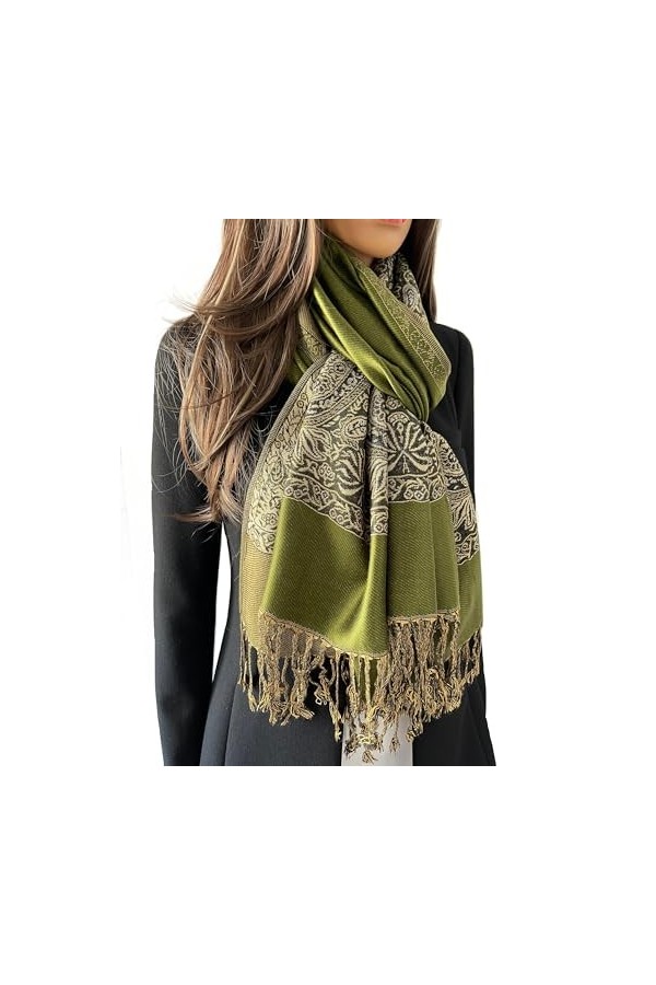 The Accessory Co. Écharpe pashmina pour femme – Grande écharpe longue cachemire floral arc-en-ciel pour femme, écharpe de cou