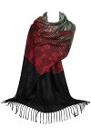 GFM® Écharpe style pashmina avec notes de musique, Rouge Noir- Mup2-klllhlkek 