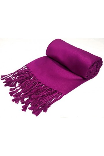 GFM Écharpe style pashmina à surface lisse et brillante – Magenta – L9-160-10-MGJMN , L9-j-mgjmn - Magenta, L