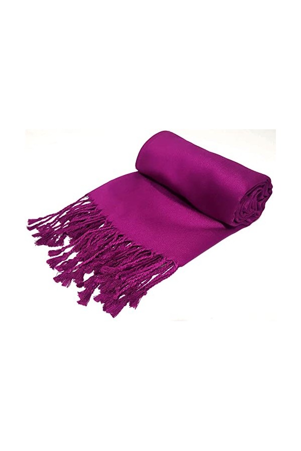 GFM Écharpe style pashmina à surface lisse et brillante – Magenta – L9-160-10-MGJMN , L9-j-mgjmn - Magenta, L