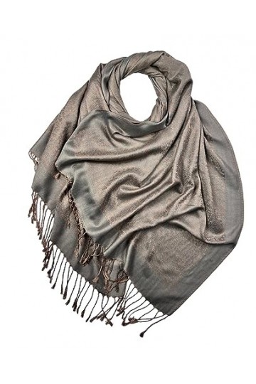 OgLuxe Pashmina Écharpe en cachemire pour femme – Fabriquée à la main avec pompons doux au toucher – Écharpe dhiver chaude p