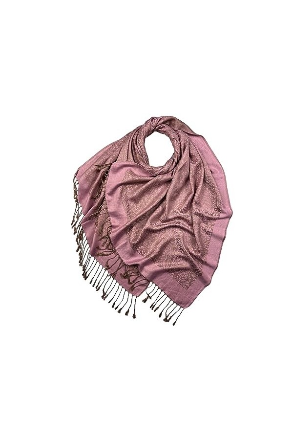 OgLuxe Pashmina Écharpe en cachemire pour femme – Fabriquée à la main avec pompons doux au toucher – Écharpe dhiver chaude p