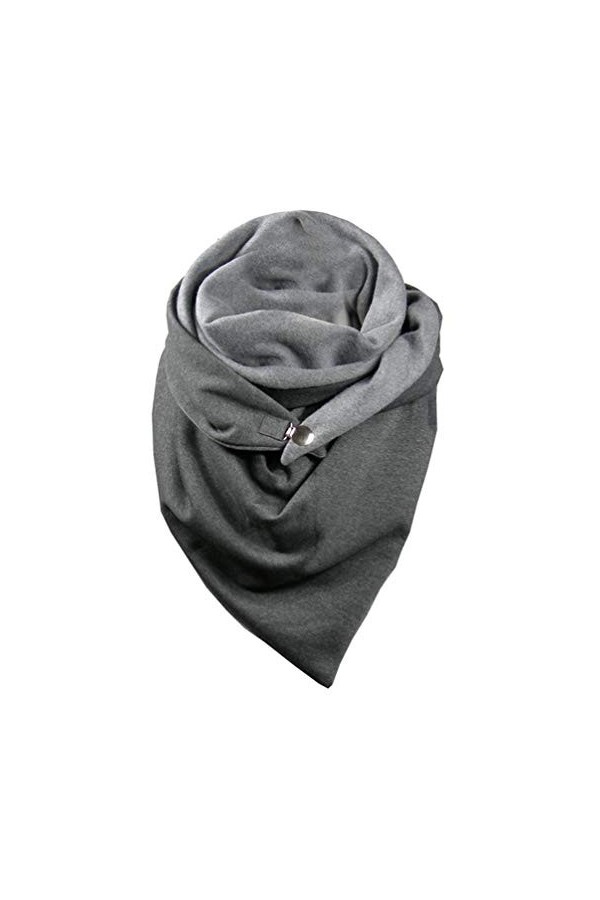 Yuson Girl Mode Homme Femme Écharpe Triangle en Coton avec Bouton Rétro Imprimé Impression Motif Couleur Unie Enveloppement D