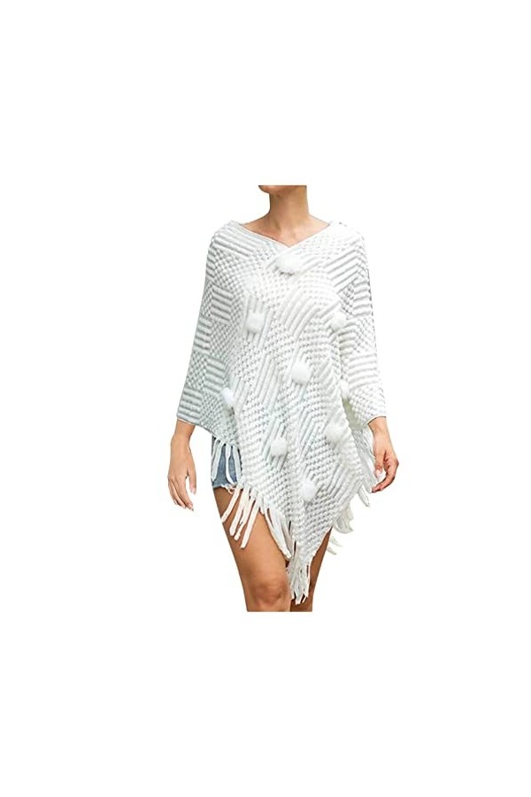 Cape châle en pashmina doux pour femme - Étole - Pull - Toucher cachemire - Châles et écharpes pour femmes, 5 Rouge, M