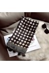WYCSDD Noir Gris Dot Patchwork Tassel Viscose Châle Écharpe Dame Épaisse Tête Wraps Pashmina Étole Hijab 180 * 90Cm, 03