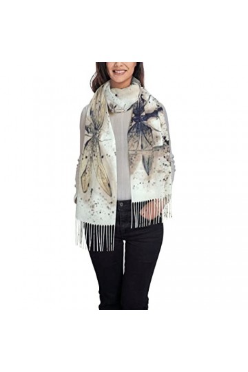 ASEELO Écharpe au toucher cachemire – Écharpes légères papillon et tournesol pour femmes, grands châles et écharpes, Baleine 