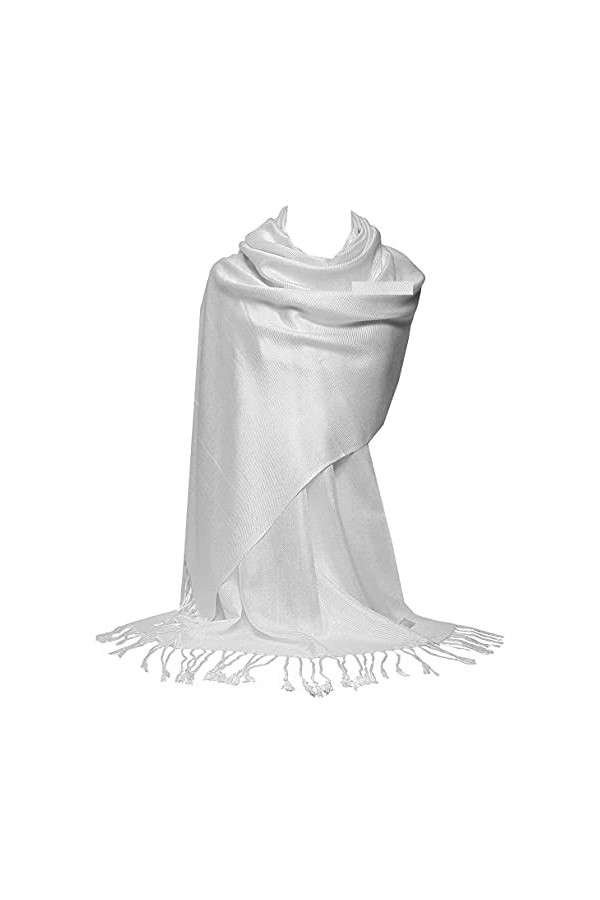 GFM® Écharpe style pashmina - Toutes saisons - Tissage sergé doux - B9, B9-osfd-white, L