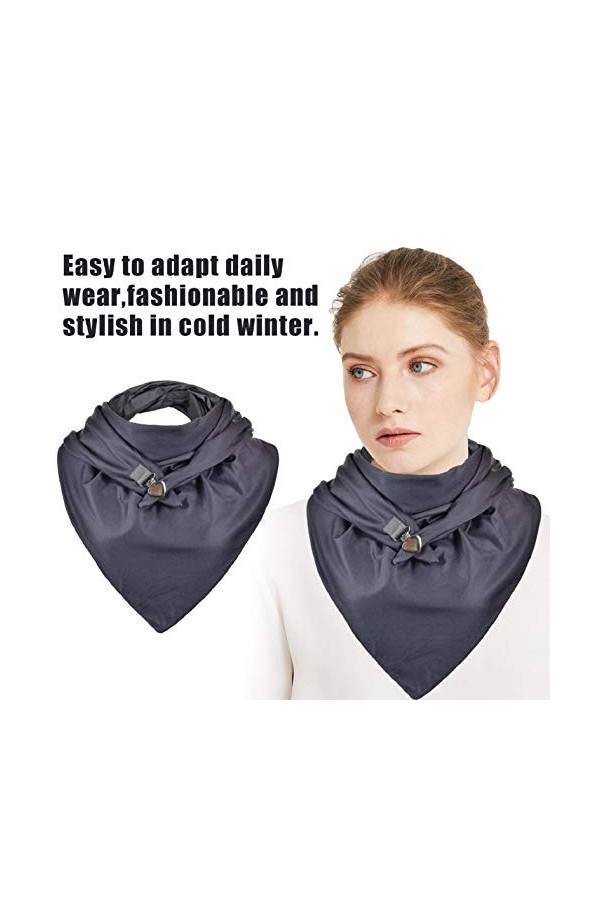 Yuson Girl Mode Homme Femme Écharpe Triangle en Coton avec Bouton Rétro Imprimé Impression Motif Couleur Unie Enveloppement D