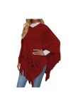 Cape châle en pashmina doux pour femme - Étole - Pull - Toucher cachemire - Châles et écharpes pour femmes, 5 Rouge, M