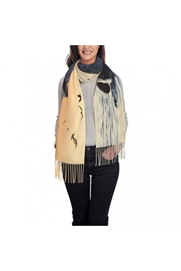 ASEELO Écharpe au toucher cachemire – Écharpes légères papillon et tournesol pour femmes, grands châles et écharpes, Baleine 