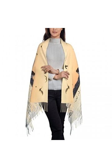 ASEELO Écharpe au toucher cachemire – Écharpes légères papillon et tournesol pour femmes, grands châles et écharpes, Baleine 