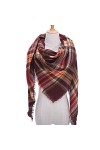 SDFW Femmes Tricot Hiver Écharpe Cachemire Pashmina Femme Plaid Chaud Triangle Écharpes Couverture Châles Bandana Wraps