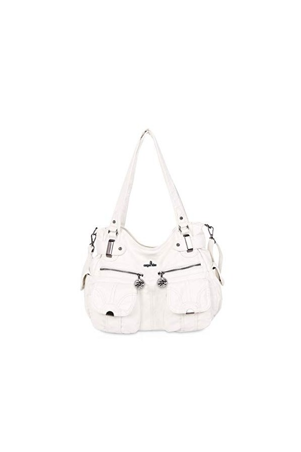 NICOLE & DORIS Sac a Main Femmes Sac Bandouliere Chic Sac à Main Porté épaule Grand Impermeable Sacoche Femme Blanc