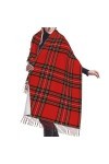 Écharpe,Noël Nouvel An Tartan Plaid Écossais, Écharpe À Franges Unisexe Grand Chaud Doux Cachemire Sensation Châles Wraps 196