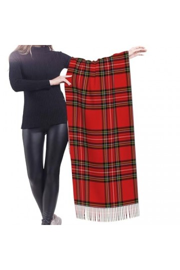 Écharpe,Noël Nouvel An Tartan Plaid Écossais, Écharpe À Franges Unisexe Grand Chaud Doux Cachemire Sensation Châles Wraps 196