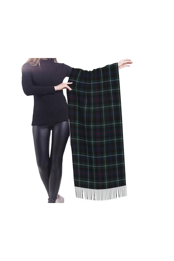 GRatka Écharpe Mackenzie Tartan Plaid Outl, écharpe à franges unisexe, grand châle chaud et doux au toucher cachemire, 196 x 