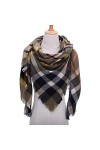SDFW Écharpe en Cachemire pour Femme ࠠ&nbsp;Carreaux écharpes dhiver Chaudes Dame Pashmina&nbsp;&nbsp;&nbsp;Triangle en Tricot châles écharpes H