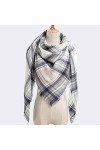 SDFW Écharpe en Cachemire pour Femme ࠠ&nbsp;Carreaux écharpes dhiver Chaudes Dame Pashmina&nbsp;&nbsp;&nbsp;Triangle en Tricot châles écharpes H