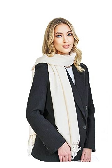 Signare Pashmina Châles et écharpes pour femmes, crème, M
