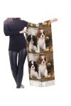 GRatka Écharpe, Cavalier King Charles Spaniel petits chiots, écharpe à franges unisexe grand chaud doux toucher cachemire châ
