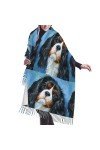 GRatka Écharpe, Cavalier King Charles Spaniel, écharpe à franges unisexe, grand châle chaud et doux au toucher cachemire, 196