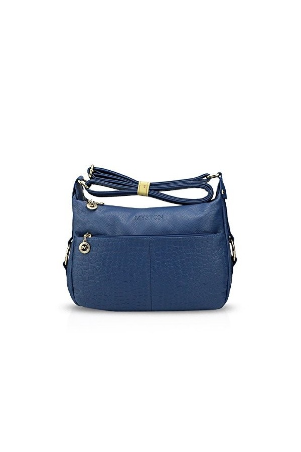 NICOLE&DORIS Mode Femmes Sacs à main Sac dépaule Messenger Sac bandoulière PU Bleu