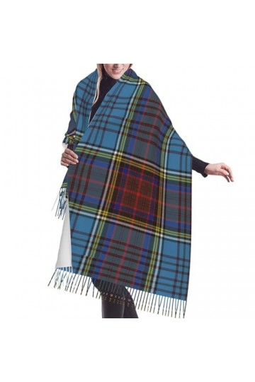 Écharpe Anderson Tartan unisexe à franges - Grand châle chaud et doux au toucher cachemire - 196 x 68 cm