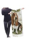 GRatka Écharpe, Basset Hound, écharpe à franges unisexe, grand châle chaud et doux au toucher cachemire, 196x68 cm