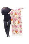 Écharpe,Sweet Donuts Candy, écharpe à franges unisexe, grand châle chaud et doux au toucher cachemire, 196x68 cm
