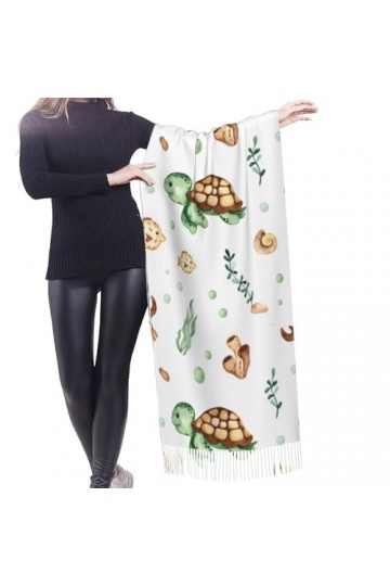 GRatka Écharpe,Crabe de tortue de mer aquarelle mignonne, écharpe à franges unisexe grand châle chaud et doux au toucher cach