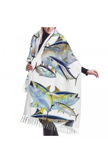 GRatka Écharpe, thon, écharpe à franges unisexe, grand châle chaud et doux au toucher cachemire, 196x68 cm