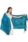 Gragengs Paisley Pashmina pour femme, Bleu cachemire, taille unique
