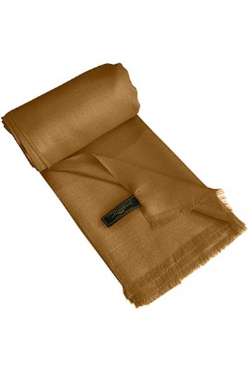 CJ Apparel Châle népalais à franges Couleur unie, beige foncé, taille unique