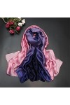 SDFW Femmes dégradé été Plage Foulard en Soie crème Solaire Long Bandana Doux châles et enveloppes Femme Hijab écharpe Pashmi