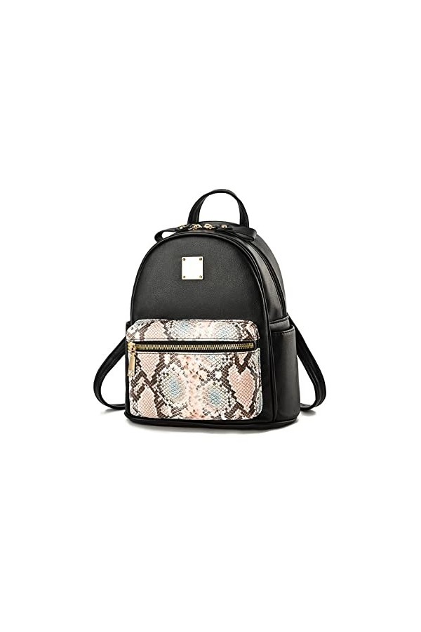 NICOLE & DORIS Mini Sac a Dos Femmes Petit Sac a Dos en Cuir Sac à Dos Décontractée Sacs de Jour Motif Crocodile Sacs à Main 