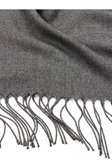 Generico Pashmina Couleur unie fabriquée en Italie, gris anthracite