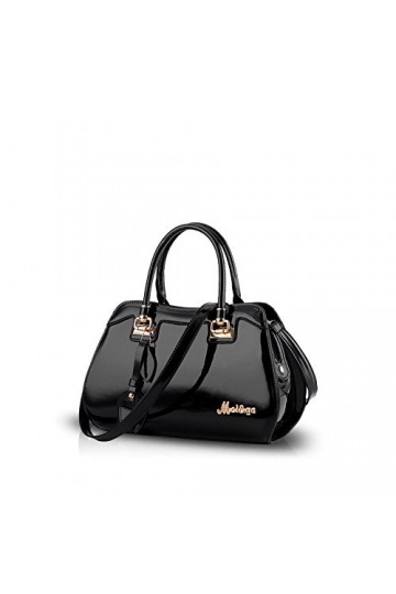 NICOLE&DORIS Mode Femme Sacs à Main Bandoulière Sacs portés Main Sacs portés épaule Imperméable PU Noir