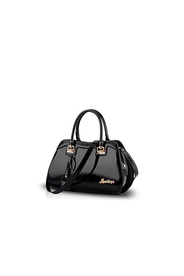 NICOLE&DORIS Mode Femme Sacs à Main Bandoulière Sacs portés Main Sacs portés épaule Imperméable PU Noir