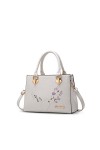 NICOLE&DORIS Sacs à Main Retro Women Handle Sac à Main Sac à bandoulière Crossbody Bag PU Leather Blanc