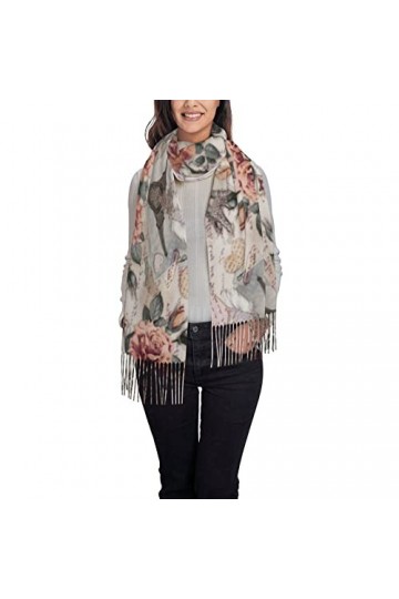 Écharpe dhiver Daisy – Longue écharpe pashmina pour femme – Couverture chaude pour femme, marguerite, taille unique