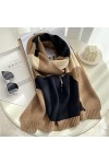 WYCSDD Tricoté Longue Écharpe Femmes Hiver Chaud Pashmina Châle Wrap Étroit Cachemire Épais Écharpes Printemps Géométrique La